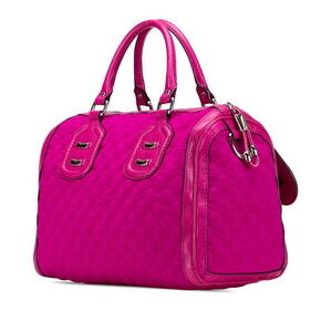 Gucci Pink GG Boston Neoprene Bag Nylon Leather Purple